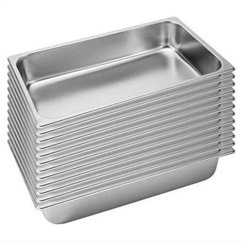 12x Gastronorm GN Pan Full Size 1/1 GN Pan 6.5cm Deep Stainless Steel Tray