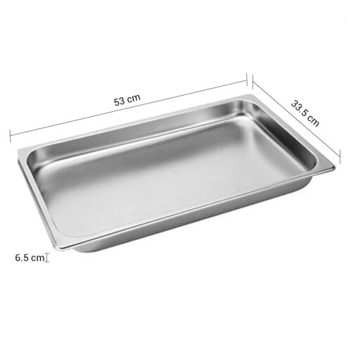12x Gastronorm GN Pan Full Size 1/1 GN Pan 6.5cm Deep Stainless Steel Tray - Image 2