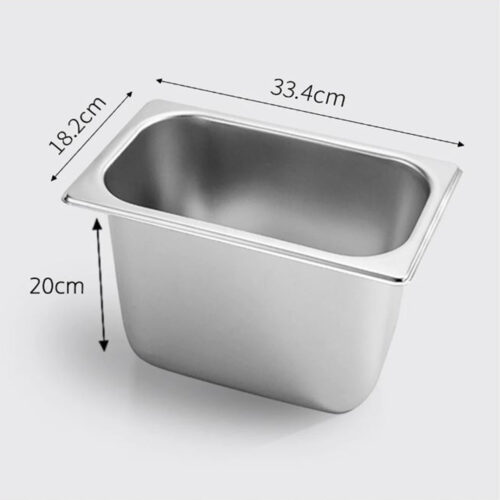 12x Gastronorm GN Pan Full Size 1/3 GN Pan 20cm Deep Stainless Steel Tray - Image 2