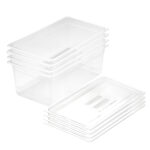 200mm Clear Gastronorm GN Pan 1/1 Food Tray Storage Bundle of 4 with Lid
