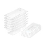 100mm Clear Gastronorm GN Pan 1/3 Food Tray Storage Bundle of 6 with Lid