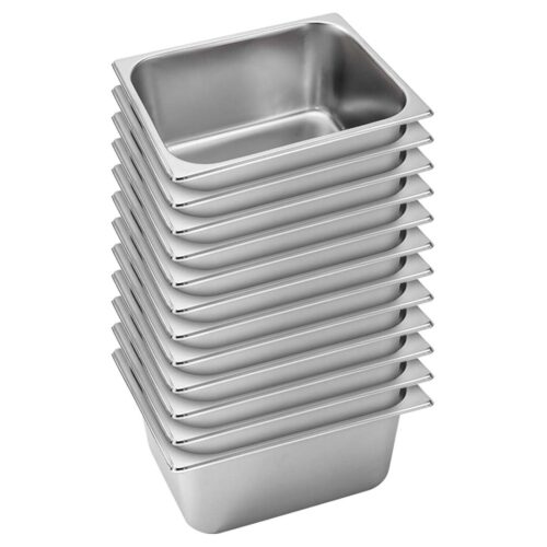 12x Gastronorm GN Pan Full Size 1/2 GN Pan 15cm Deep Stainless Steel Tray