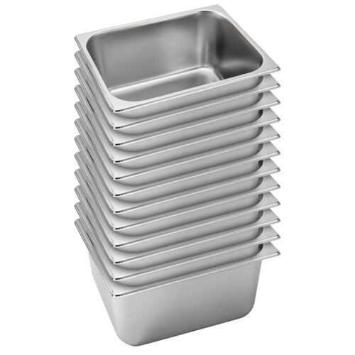 12x Gastronorm GN Pan Full Size 1/2 GN Pan 20cm Deep Stainless Steel Tray