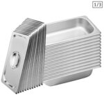 12x Gastronorm GN Pan Full Size 1/3 GN Pan 6.5 cm Deep Stainless Steel Tray with Lid