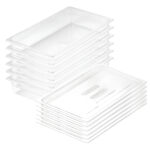 100mm Clear Gastronorm GN Pan 1/1 Food Tray Storage Bundle of 6 with Lid