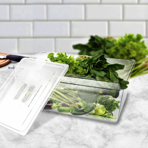 200mm Clear Gastronorm GN Pan 1/1 Food Tray Storage Bundle of 6 with Lid - Image 3