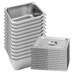 12x Gastronorm GN Pan Full Size 1/2 GN Pan 15cm Deep Stainless Steel Tray with Lid