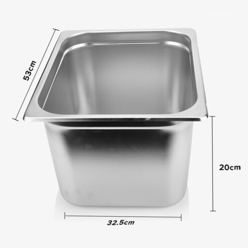12x Gastronorm GN Pan Full Size 1/1 GN Pan 20cm Deep Stainless Steel Tray - Image 2