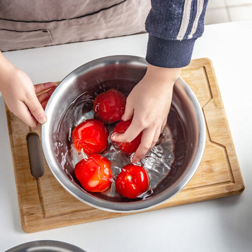 3Pcs Deepen Matte Stainless Steel Stackable Baking Washing Mixing Bowls Set Food Storage Basin - Image 6