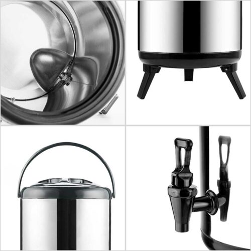10L Portable Insulated Cold/Heat Coffee Tea Beer Barrel Brew Pot with Dispenser - Image 4