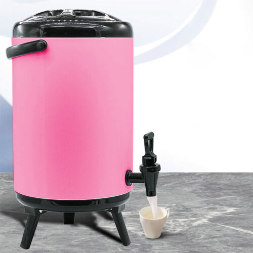 8L Stainless Steel Insulated Drink Barrel Hot Cold Beverage Dispenser with Faucet Pink - Image 7