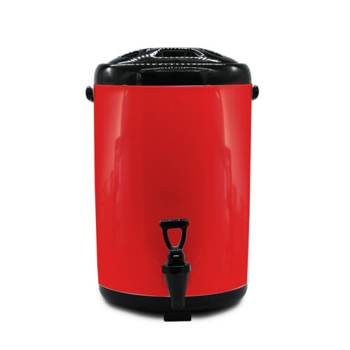 8L Stainless Steel Insulated Drink Barrel Hot Cold Beverage Dispenser with Faucet Red - Image 3