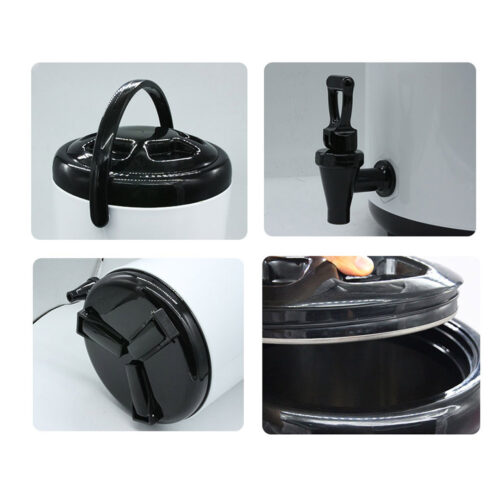 8L Stainless Steel Insulated Drink Barrel Hot Cold Beverage Dispenser with Faucet White - Image 6
