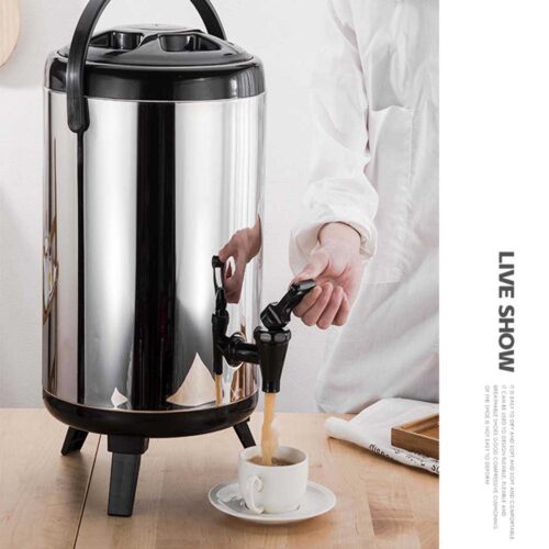12L Portable Insulated Cold/Heat Coffee Tea Beer Barrel Brew Pot with Dispenser - Image 7