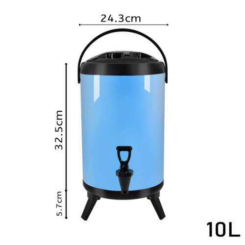 10L Stainless Steel Insulated Drink Barrel Hot Cold Beverage Dispenser with Faucet Blue - Image 6