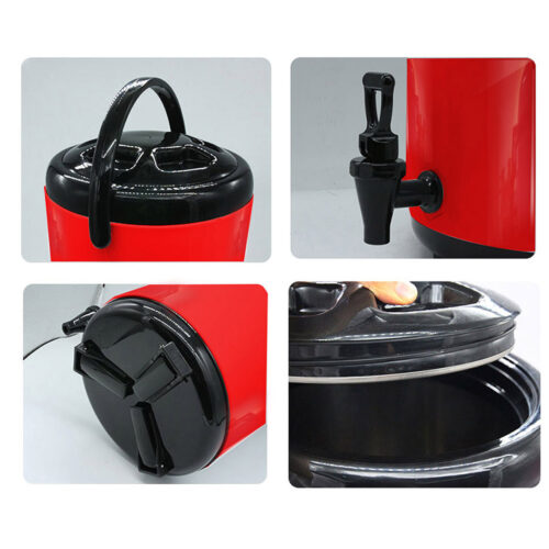 10L Stainless Steel Insulated Drink Barrel Hot Cold Beverage Dispenser with Faucet Red - Image 9
