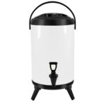 10L Stainless Steel Insulated Drink Barrel Hot Cold Beverage Dispenser with Faucet White