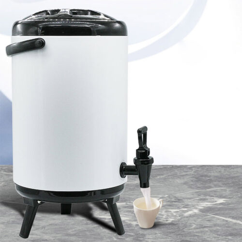 10L Stainless Steel Insulated Drink Barrel Hot Cold Beverage Dispenser with Faucet White - Image 3