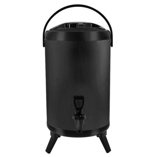 14L Stainless Steel Insulated Drink Barrel Hot Cold Beverage Dispenser with Faucet Black