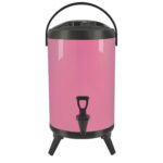 14L Stainless Steel Insulated Drink Barrel Hot Cold Beverage Dispenser with Faucet Pink