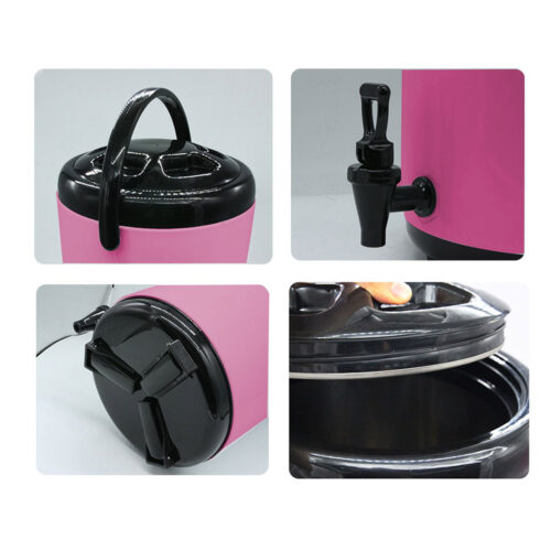 14L Stainless Steel Insulated Drink Barrel Hot Cold Beverage Dispenser with Faucet Pink - Image 6