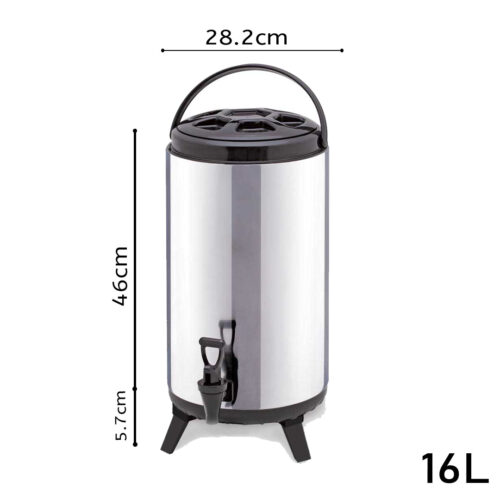16L Portable Insulated Cold/Heat Coffee Tea Beer Barrel Brew Pot with Dispenser - Image 6