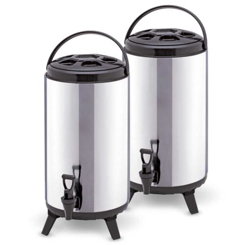 2x 10L Portable Insulated Cold/Heat Coffee Tea Beer Barrel Brew Pot with Dispenser