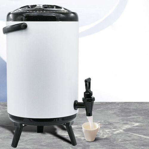 2x 8L Stainless Steel Insulated Drink Barrel Hot Cold Beverage Dispenser with Faucet White - Image 7