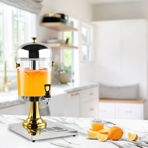 Single 8L Stainless Steel Dispenser Beverage Juicer Transparent Commercial Drink Container Jug - Image 2