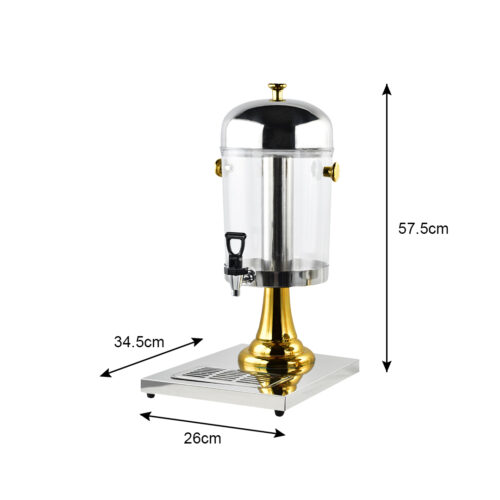 Single 8L Stainless Steel Dispenser Beverage Juicer Transparent Commercial Drink Container Jug - Image 4