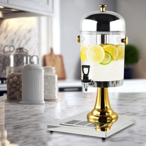 Single 8L Stainless Steel Dispenser Beverage Juicer Transparent Commercial Drink Container Jug - Image 5