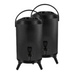 2x 14L Stainless Steel Insulated Drink Barrel Hot Cold Beverage Dispenser with Faucet Black