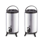 2x 16L Portable Insulated Cold/Heat Coffee Tea Beer Barrel Brew Pot with Dispenser