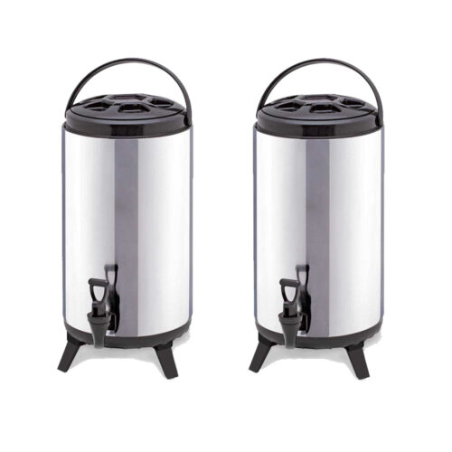 2x 16L Portable Insulated Cold/Heat Coffee Tea Beer Barrel Brew Pot with Dispenser
