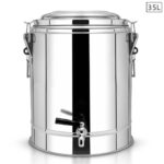 35L Stainless Steel Insulated Stock Pot Dispenser Hot Cold Beverage Container with Tap