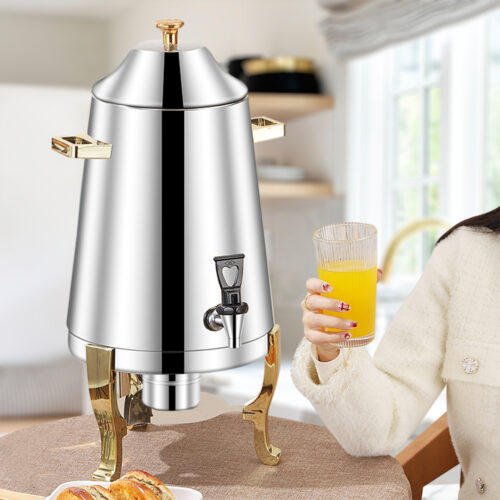 Stainless Steel Dispenser Beverage Juicer Commercial Buffet Drink Container Jug with Side Handles - Image 2
