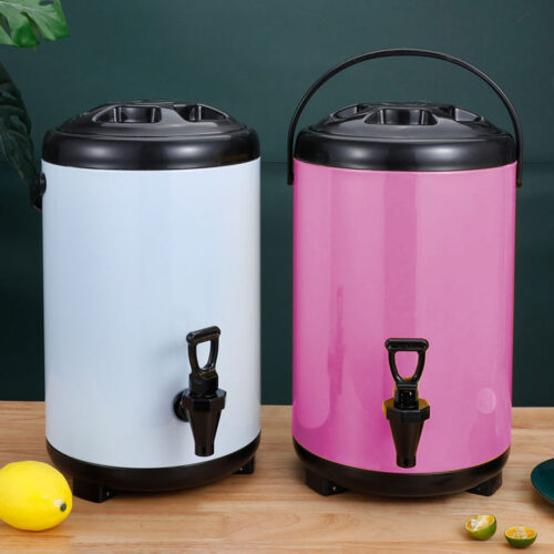 2x 18L Stainless Steel Insulated Drink Barrel Hot Cold Beverage Dispenser with Faucet Pink - Image 9