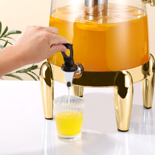 Stainless Steel 12L Beverage Dispenser Hot Cold Juice Water Tea Chafer Urn Buffet Drink Container Jug with Gold Accents - Image 7