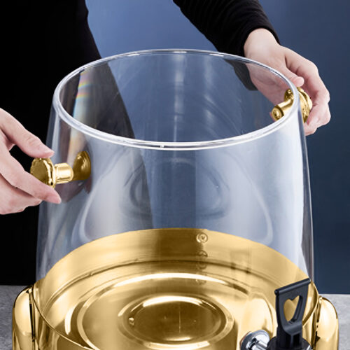 Stainless Steel 12L Beverage Dispenser Hot Cold Juice Water Tea Chafer Urn Buffet Drink Container Jug with Gold Accents - Image 8