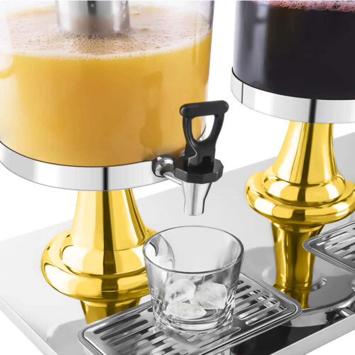 16L Dual Stainless Steel Dispenser Beverage Juicer Transparent Commercial Drink Container Jug - Image 7