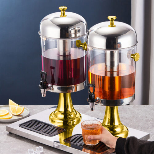 16L Dual Stainless Steel Dispenser Beverage Juicer Transparent Commercial Drink Container Jug - Image 8