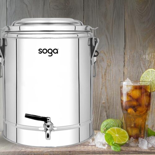40L Stainless Steel Insulated Stock Pot Dispenser Hot Cold Beverage Container with Tap - Image 7