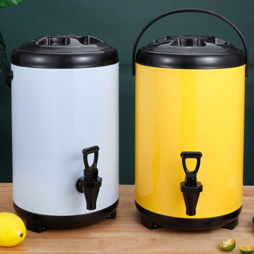 4x 8L Stainless Steel Insulated Drink Barrel Hot Cold Beverage Dispenser with Faucet White - Image 9
