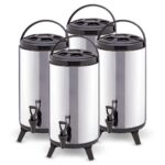 4x 12L Portable Insulated Cold/Heat Coffee Tea Beer Barrel Brew Pot with Dispenser