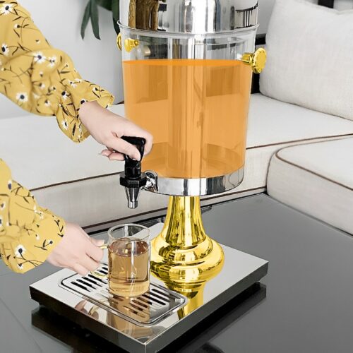 2x Single 8L Stainless Steel Dispenser Beverage Juicer Transparent Commercial Drink Container Jug - Image 8