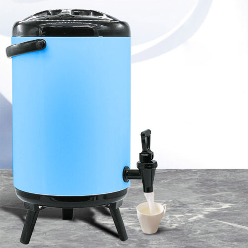 4x 12L Stainless Steel Insulated Drink Barrel Hot Cold Beverage Dispenser with Faucet Blue - Image 7