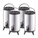 4x 14L Portable Insulated Cold/Heat Coffee Tea Beer Barrel Brew Pot with Dispenser