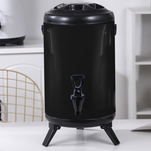 4x 14L Stainless Steel Insulated Drink Barrel Hot Cold Beverage Dispenser with Faucet Black - Image 8