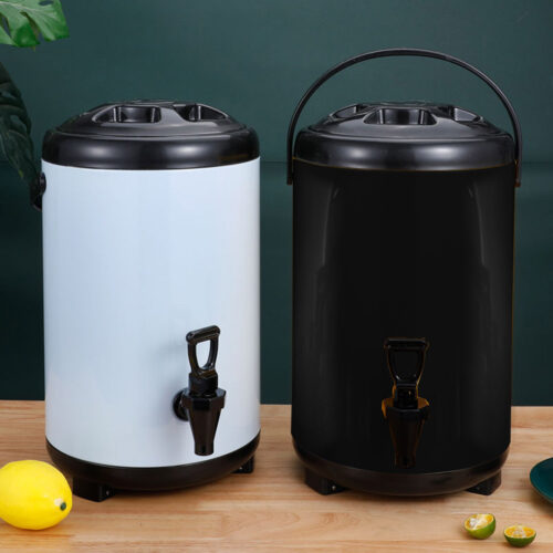 4x 14L Stainless Steel Insulated Drink Barrel Hot Cold Beverage Dispenser with Faucet Black - Image 9