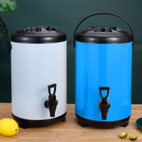 4x 14L Stainless Steel Insulated Drink Barrel Hot Cold Beverage Dispenser with Faucet Blue - Image 9